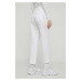 Kalhoty Tommy Hilfiger dámské, bílá barva, jednoduché, high waist, WW0WW40504