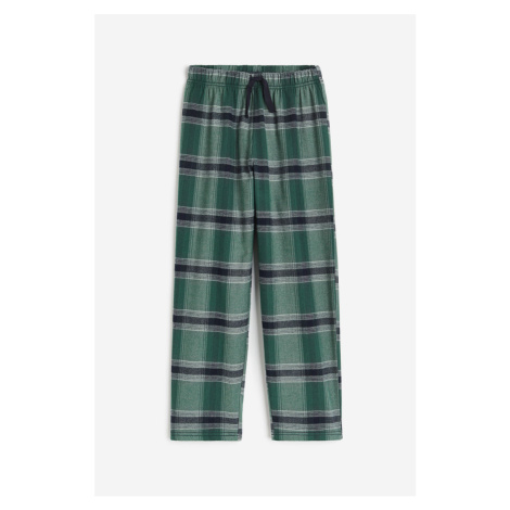 H & M - Pyžamové kalhoty z bavlny - zelená H&M
