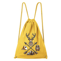 DOBRÝ TRIKO Bavlněný batoh s potiskem Jelen a šípy Barva: Žlutá