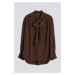 KOŠILE GANT D2. BOW BLOUSE RICH BROWN