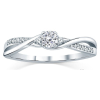 Silvego Stříbrný prsten s krystaly Swarovski FNJR085sw 61 mm