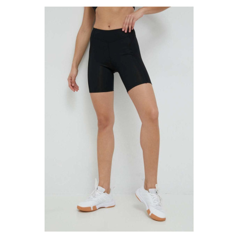 Šortky na jógu Reebok černá barva, high waist