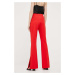 Kalhoty Tommy Hilfiger dámské, červená barva, zvony, high waist