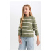 DEFACTO Girl's Fitted Crew Neck Sweater