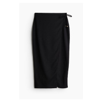H & M - Mačkaná zavinovací sukně - černá