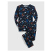 Tmavě modré dětské vzorované pyžamo GAP vesmír