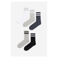 H & M - Balení: 5 párů ponožek - šedá