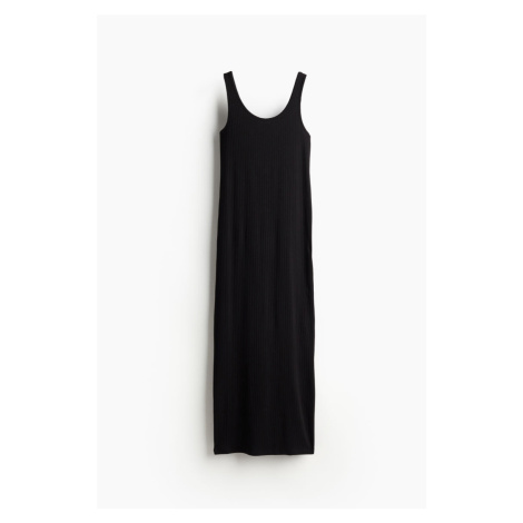H & M - MAMA Žebrované šaty - černá H&M