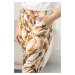 Elegantní zúžené kalhoty LOLKA s potiskem listů