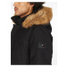 Černá pánská zimní bunda s odepínací kapucí a umělým kožíškem Tommy Hilfiger
