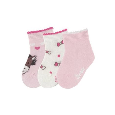 Sterntaler Dětské ponožky 3-pack Pony pink