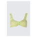 Trendyol Green Textured Tie Detailed Bikini Top
