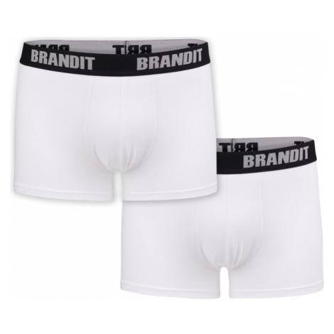 Brandit Boxerky Boxershorts Logo [sada 2 ks] bílé + bílé