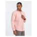 Světle růžová pánská košile Ombre Clothing