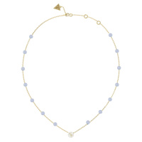 Guess Slušivý pozlacený náhrdelník s jadeitem Natural Stones JUBN03073JWYGAQT/U