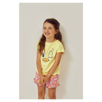 Dětské bavlněné tričko zippy žlutá barva