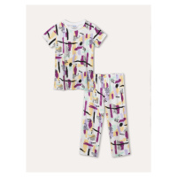 Dívčí pyžamo - Winkiki WJG 22106, bílá/ vzory/ 303 Barva: Bílá