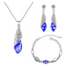 Sisi Jewelry Souprava náhrdelníku, náušnic a náramku Elegance Sapphire SET2027-AHSET4156(7) Tmav