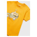 Bavlněné dětské tričko Mayoral žlutá barva, s potiskem