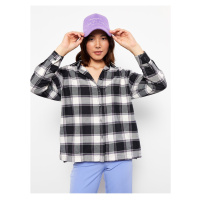 LC Waikiki Women's Plaid Long Sleeve Oversize Lumberjack Shirt