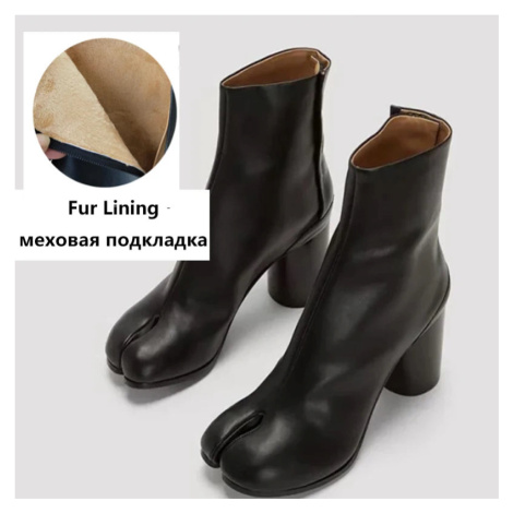 Kožené kotníkové boty na podpatku