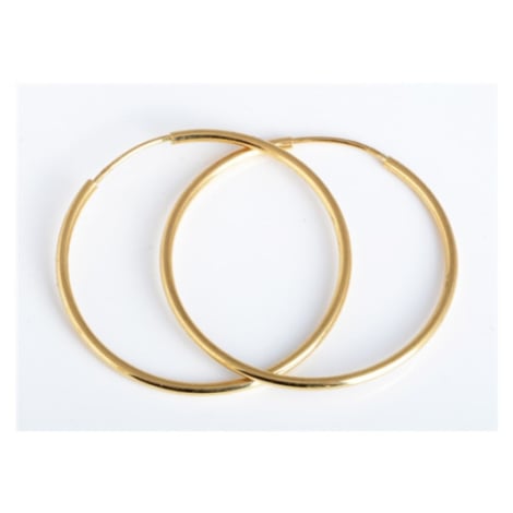Náušnice kruhy ze žlutého zlata 30 mm NA1348F + Dárek zdarma Housa Jewel