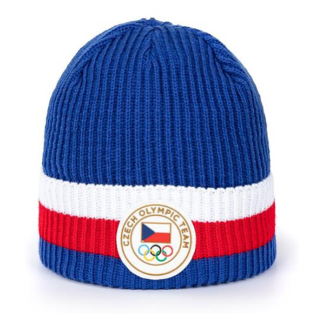 Raškovka 2 modrá pletená zimní čepice z olympijské kolekce