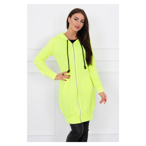 Šaty s kapucí a kapucí žluté neonové barvy Kesi