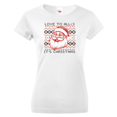 Dámské vánoční tričko s potiskem Vánočního Santa - skvělé vánoční tričko BezvaTriko