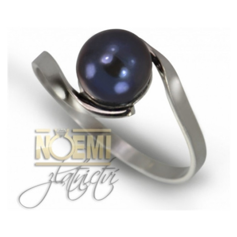 Prsten z bílého zlata s perlou 0095 + DÁREK ZDARMA