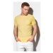 Ombre Pánské basic tričko Henshaw žluté Žlutá