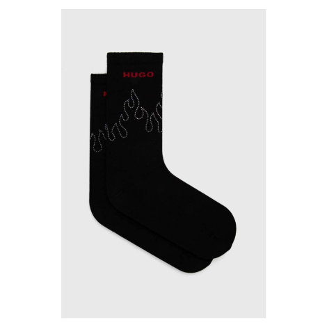 Ponožky HUGO dámské, černá barva Hugo Boss