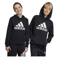 Dětská mikina adidas U BL černá barva, s kapucí, vzorovaná