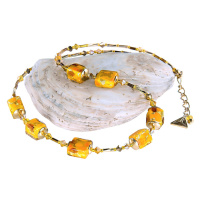 Lampglas Elegantní náhrdelník Amber Dream z perel Lampglas NCU56