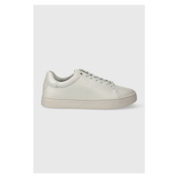 Kožené sneakers boty Calvin Klein CLEAN CUPSOLE LACE UP šedá barva, HW0HW01863