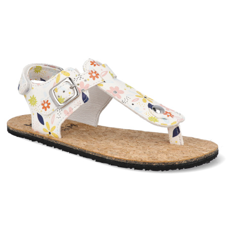 Barefoot dětské sandály Koel - Abriana Print Off White bílé Koel4kids