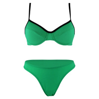 Liduš dámské dvoudílné plavky bez výztuže zelená