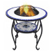 Mozaikový stolek s ohništěm modrobílý 68 cm keramika