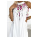 Bílé plisované šaty s květinami