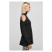 Ladies Cold Shoulder Turtelneck Sweater - black