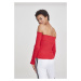 Ladies Cold Shoulder Smoke L/S - fire red