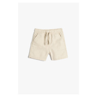 Koton Baby Boy Tie Waist Pocket Linen Shorts