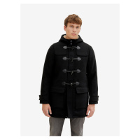 Černý pánský zimní kabát s kapucí a příměsí vlny Tom Tailor