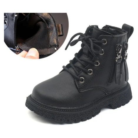 Zimní dětské kotníkové boty s platformou a měkkou podrážkou