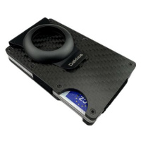 Daklos Karbonová RFID Mini peněženka pro AirTag Carbon s klipem – černá