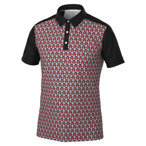 Galvin Green Mio Mens Breathable Short Sleeve Shirt Red/Black Polo košile