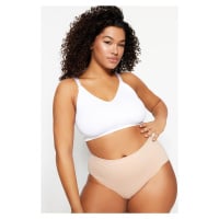 Bezešvá podprsenka Trendyol Curve White Strappy