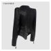 Dámská gothic kožená bunda křivák v rockovém stylu s cvočky