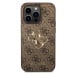 Guess PU 4G Metal Logo Zadní Kryt pro iPhone 15 Pro Max Brown