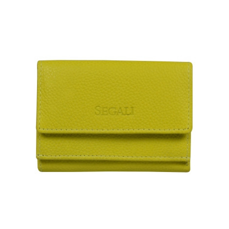 SEGALI Dámská malá kožená peněženka SG-21756 neon lime